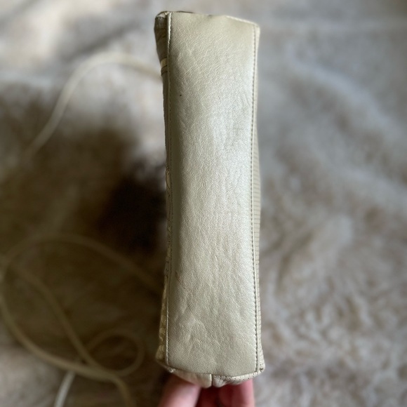 Sharif - vintage purse - cream - metallic - crossbody - gold - leather - Picture 6 of 7